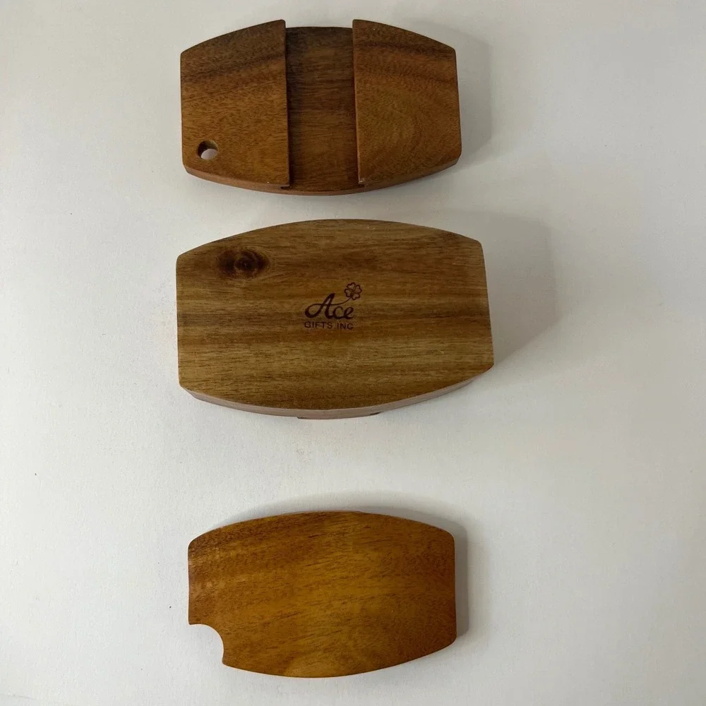 Ace Gifts Intasia Teak‎ Wood Shark Puzzle Box 6 x 3.5 Missing Flower Closure